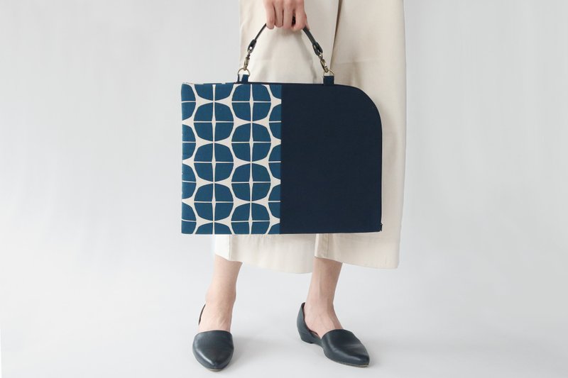 15-inch/16-inch laptop bag-printed dark blue - Laptop Bags - Cotton & Hemp Blue