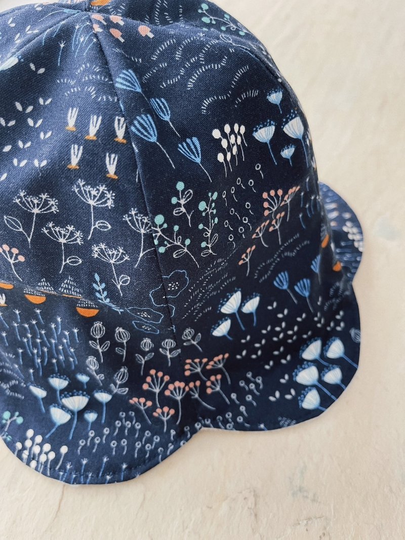 Blue fantasy handmade pure cotton sunshade petal hat/for babies/toddlers - หมวกเด็ก - ผ้าฝ้าย/ผ้าลินิน สีน้ำเงิน