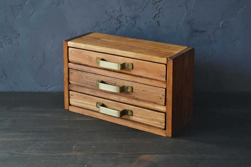 Small storage shelf/Japanese cypress/pill case/event fixtures/accessory case/handmade material storage/desk storage/cutlery case/wooden - Storage - Wood Brown