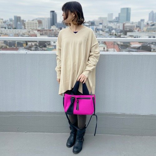 Neoprene Material Handbag & Pochette Pink - Shop yabo Messenger