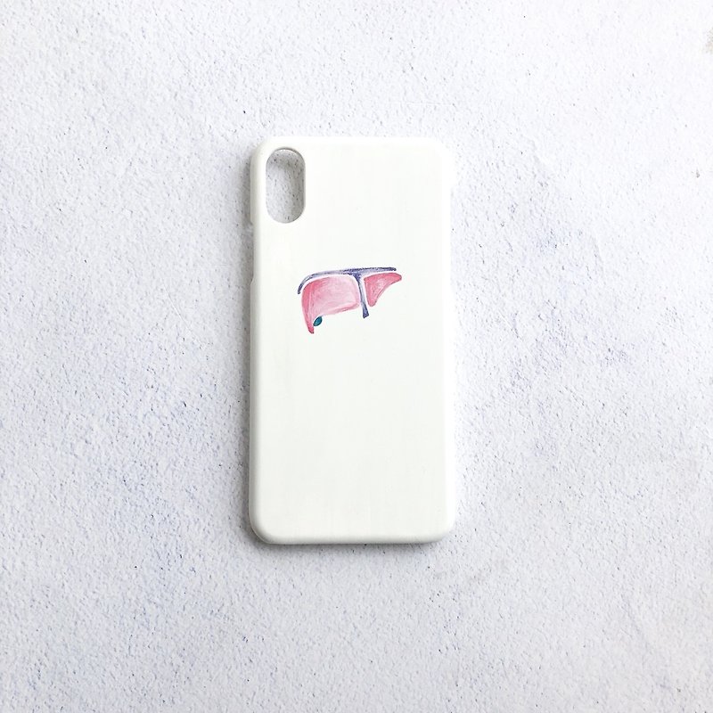 Liver liver, hand-painted mobile phone case IPHONE HTC SONY SAMSUNG ASUS OPPO - เคส/ซองมือถือ - สี ขาว