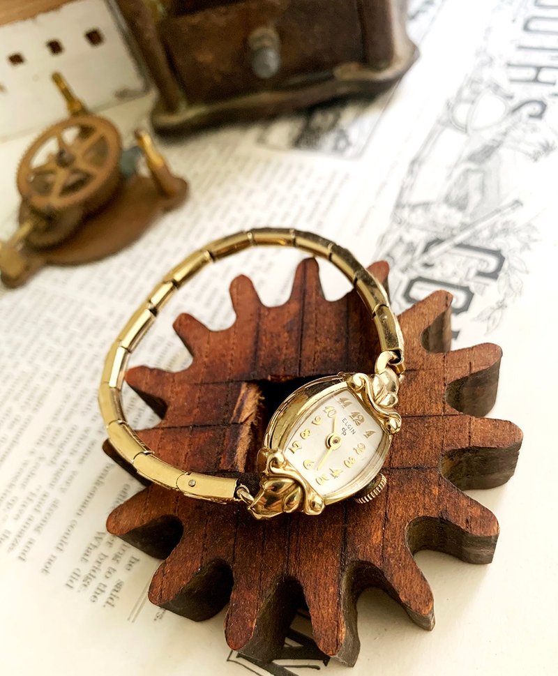 1950 Elgin Swiss Antique Mechanical Watch - นาฬิกาผู้หญิง - โลหะ 