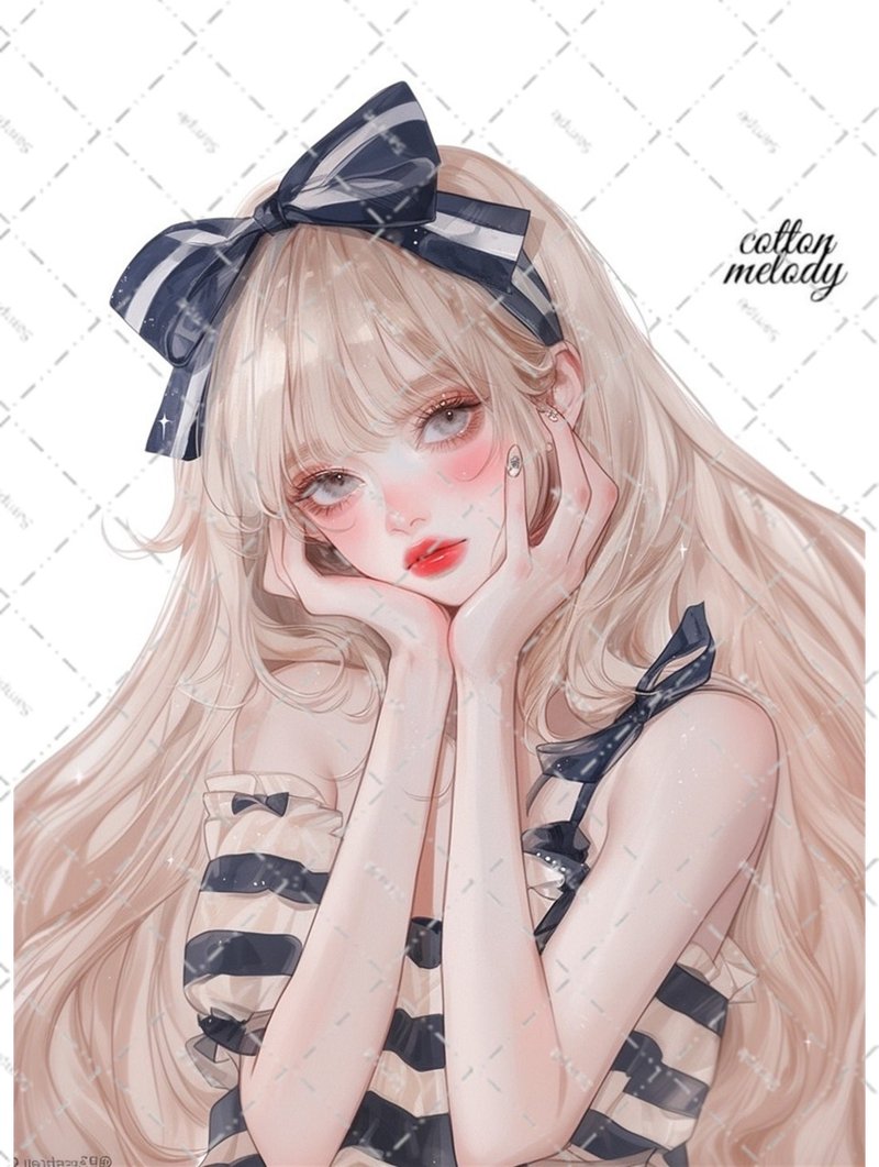 original sticker no.6270 人物ステッカー オリジナルステッカー 人物ステッカー 女の子ステッカー オリジナル人物ステッカー - 貼紙 - 紙 