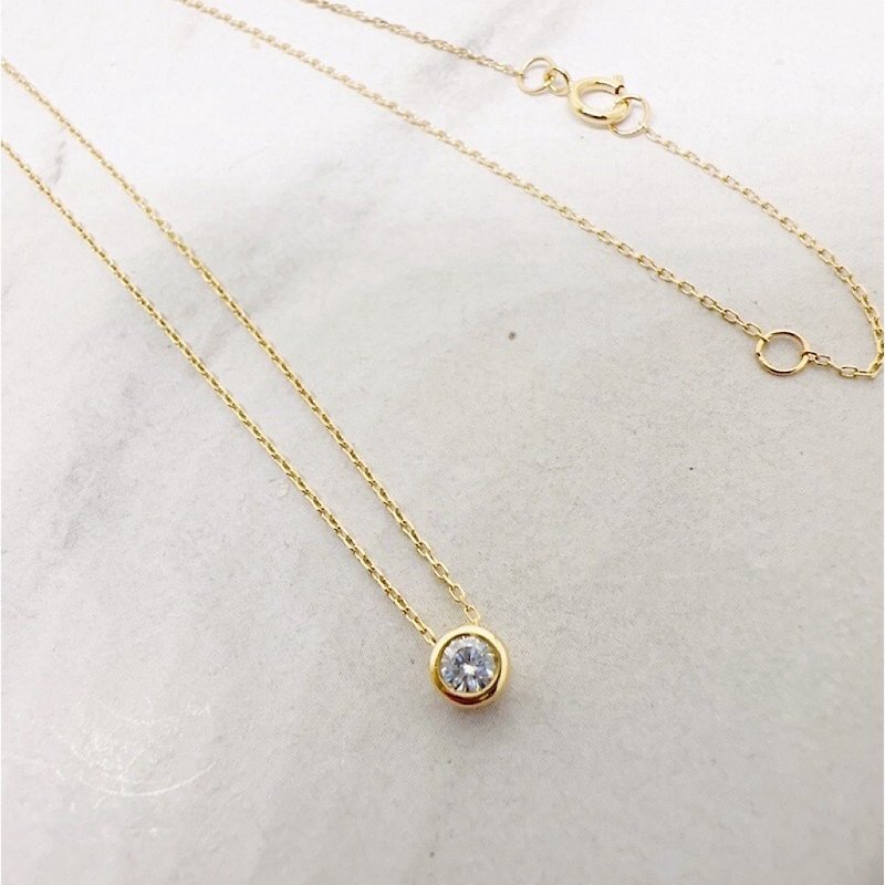 Aru 輕珠寶 微型珠寶 18k金 玫瑰金 復古 蕾絲花邊 鑽石項鍊 鑽石 - 項鍊 - 鑽石 金色