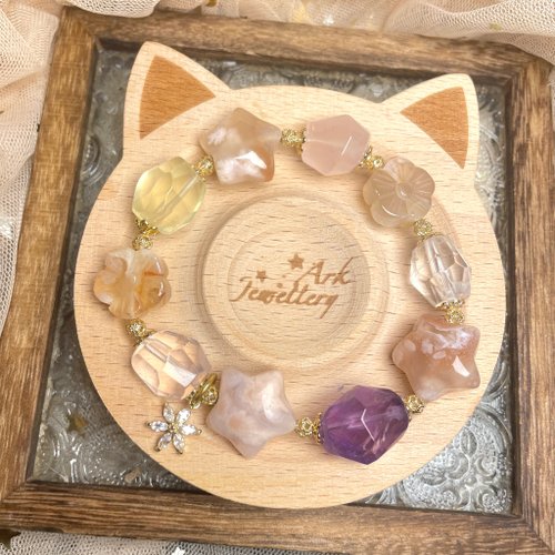 Ark Jewellery Candy Jewellery 櫻花瑪瑙配件+紫水晶+粉晶+白水晶+檸檬晶