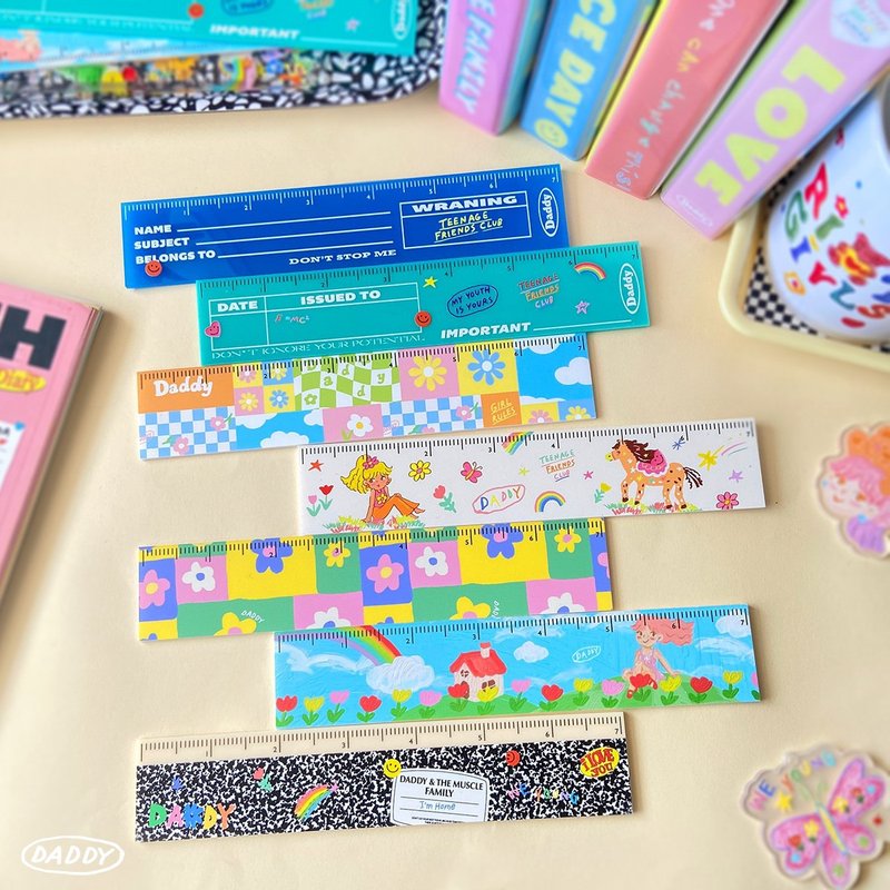 Daddy Ruler ไม้บรรทัด สุดน่ารัก 7 ลายใหม่ล่าสุด ไม่ซ่ำใคร - อื่นๆ - พลาสติก หลากหลายสี