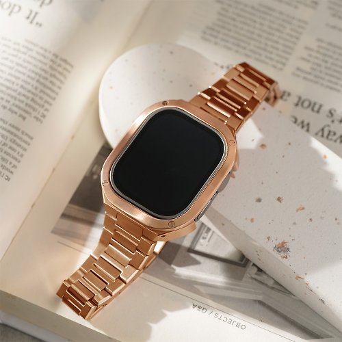 W.WEAR 時間穿搭 Apple watch - 高質感不鏽帶套組 - 玫瑰金