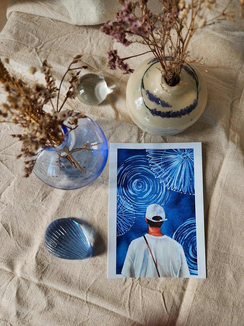 Postcard: Blue Solitude, A6 size - Cards & Postcards - Paper Blue