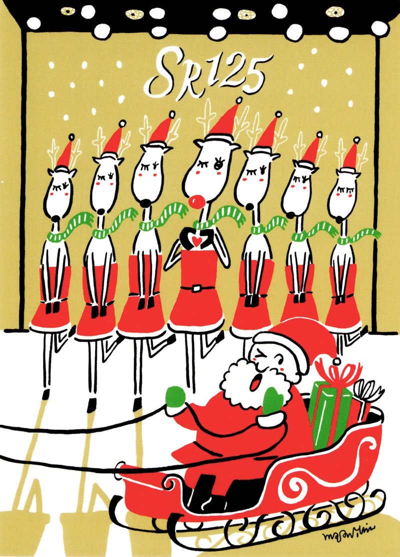 2025 Limited Edition Postcard No.2 - Hop in with Santa, Rudolph & the Gang - Cards & Postcards - Paper Gold