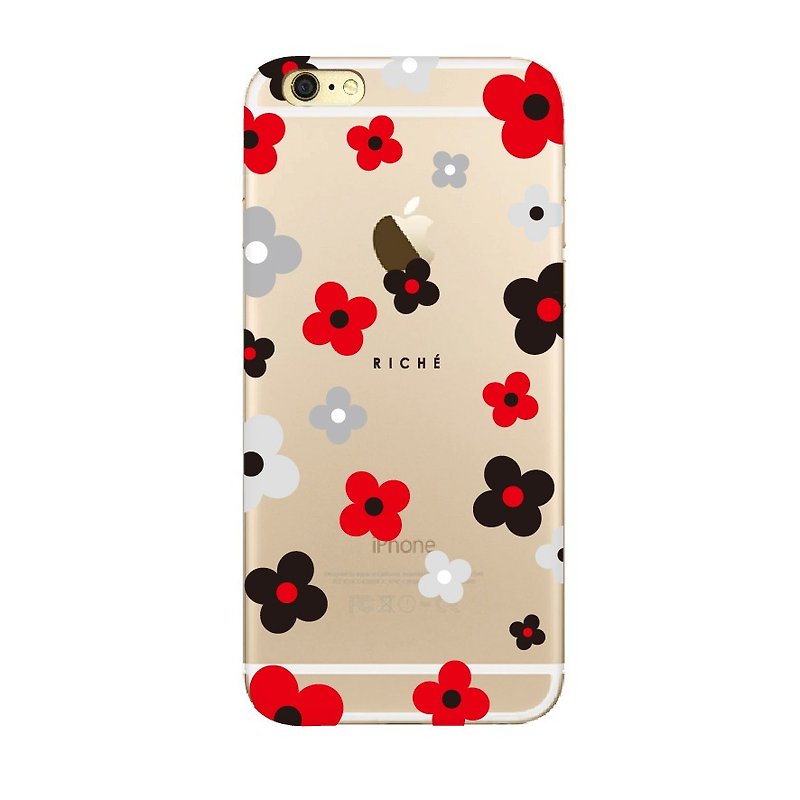Red Mary Small Round Flower Clear Soft Shell - Phone Cases - Other Materials Black