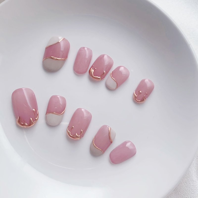 Sweet cool metallic nail patch/wearable nail patch/custom nail patch NA 62 - ยาทาเล็บ - วัสดุอื่นๆ สีม่วง