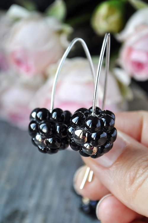 Toutberry Blackberry earrings miniature food earrings fruit jewelry