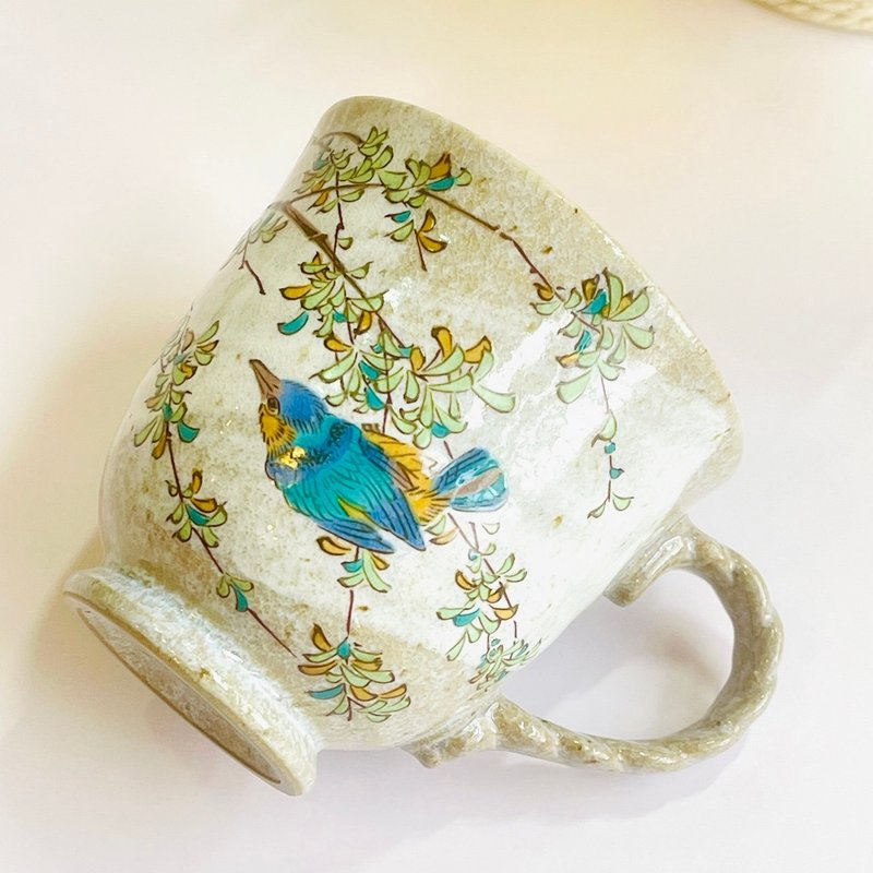 Kutani Ware-Mug Kawazen Shigure - แก้วมัค/แก้วกาแฟ - เครื่องลายคราม ขาว