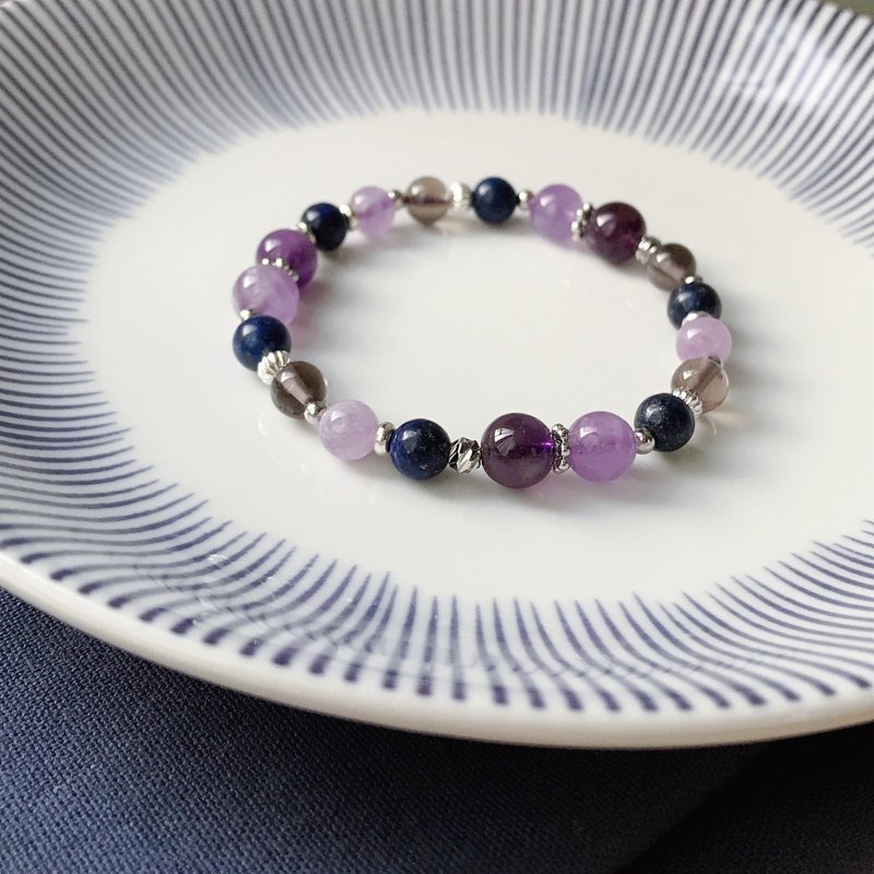 Crystal bracelet. Lavender Amethyst. Amethyst. lapis lazuli. citrine. Bracelet - สร้อยข้อมือ - คริสตัล สีม่วง