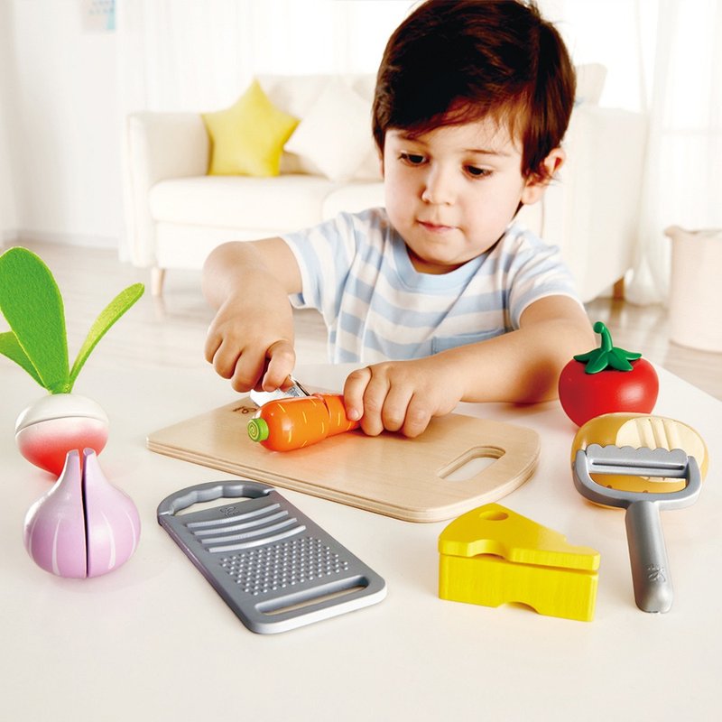 German Hape Wooden Vegetable Cutting Toy (Jiajiajiu Toys) - ของเล่นเด็ก - ไม้ หลากหลายสี