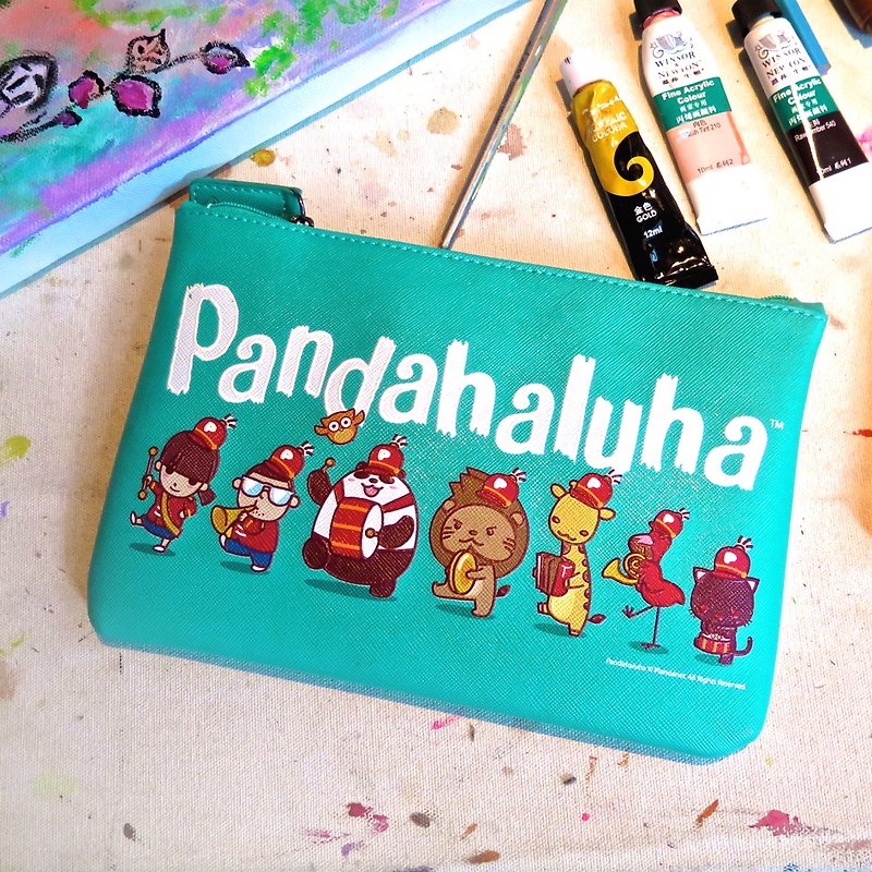 Pandahaluha panda cartoon illustration pencil case storage bag makeup universal zipper small bag - Toiletry Bags & Pouches - Faux Leather Multicolor