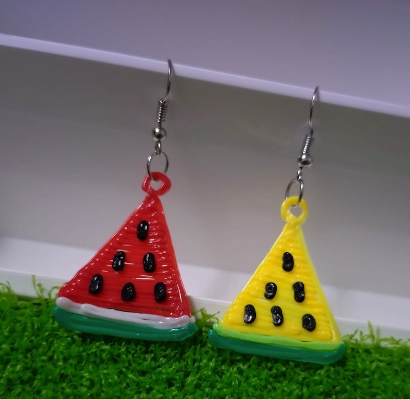 summer watermelon - Earrings & Clip-ons - Eco-Friendly Materials Multicolor