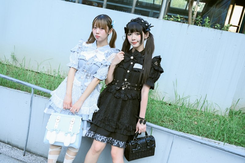 JIRAI KEI lolita midnight lullaby lace cold shoulder belted tiered dress JJ2495 - One Piece Dresses - Cotton & Hemp 