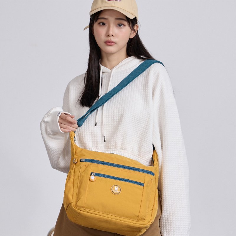 【Kinloch Anderson】Misty Forest Large Capacity Side Bag-Yellow - กระเป๋าแมสเซนเจอร์ - ไนลอน สีเหลือง