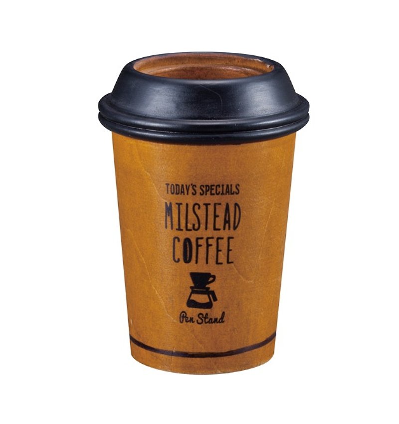 [日本] MILSTEAD COFFEE Decole文具★CUPテイクアウトコーヒーカップペン/ストレージシリンダーを取り出します - ペン立て - 木製 ブラウン