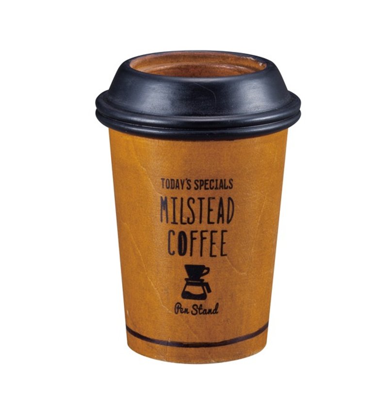 【日本Decole】MILSTEAD COFFEE文具系列★TAKE OUT CUP 咖啡外帶杯筆筒 / 收納筒 - 筆筒/筆座 - 木頭 咖啡色