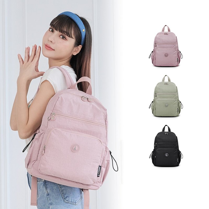 [Simple and lightweight] Honey Diary - Light Travel College Style Backpack with Slip Pocket - Three colors in total - กระเป๋าเป้สะพายหลัง - ไนลอน หลากหลายสี