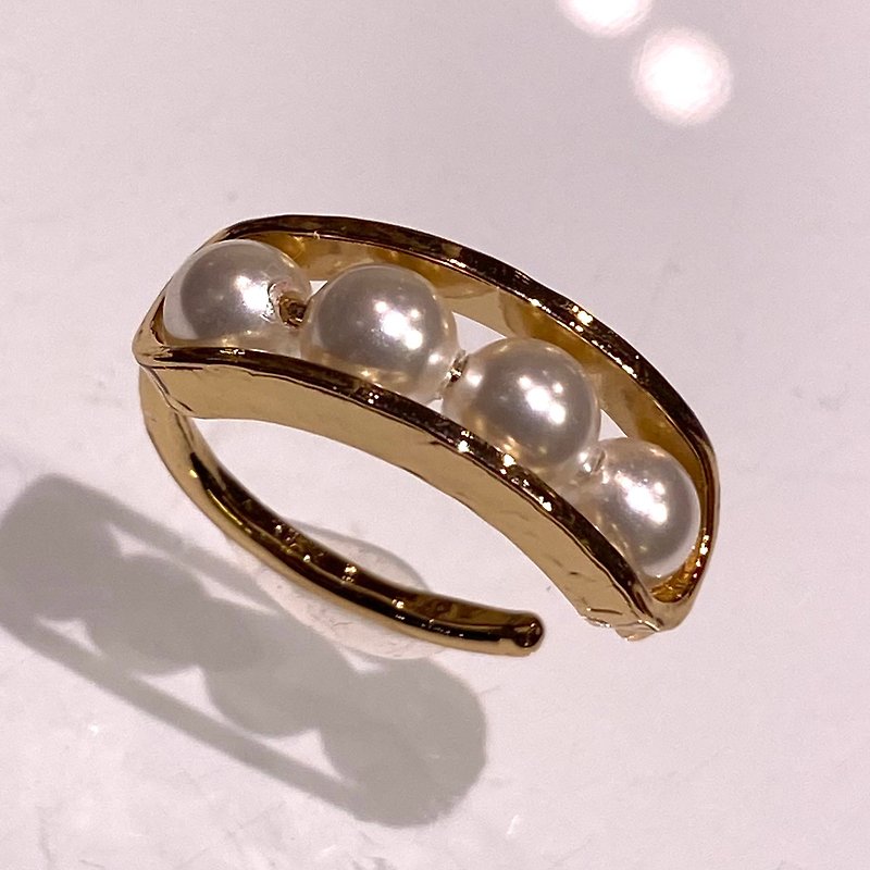 珍珠耳骨環 - 耳環/耳夾 - 銅/黃銅 金色