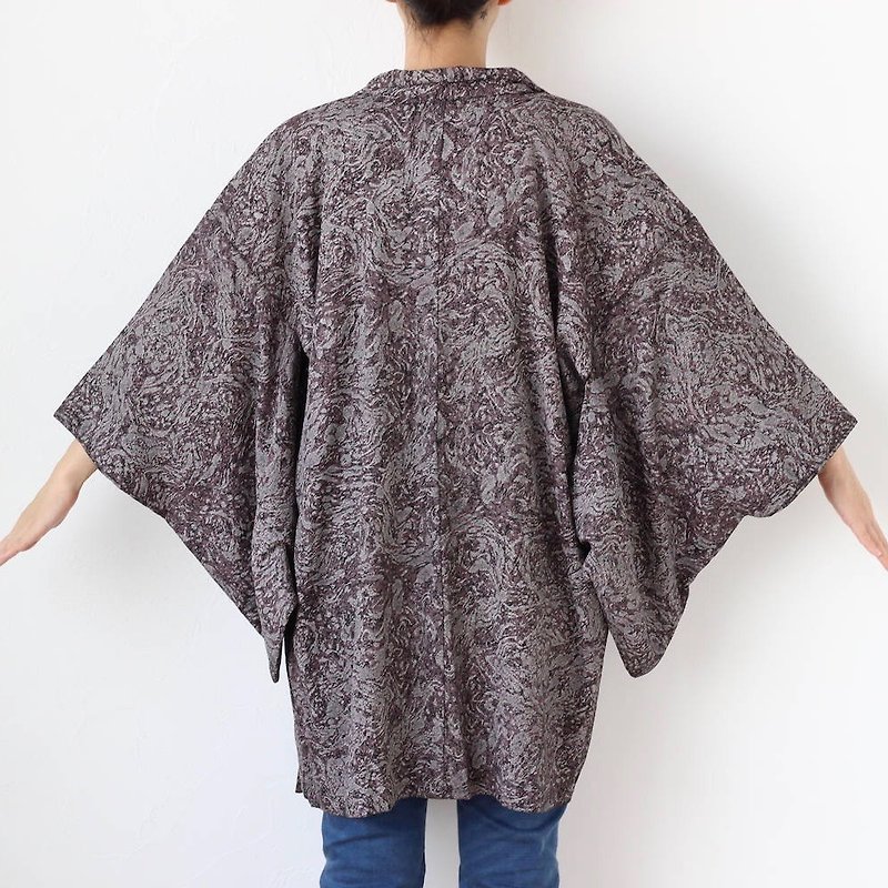 kimono, gray kimono jacket, short kimono /2351 - Women's Casual & Functional Jackets - Polyester Gray