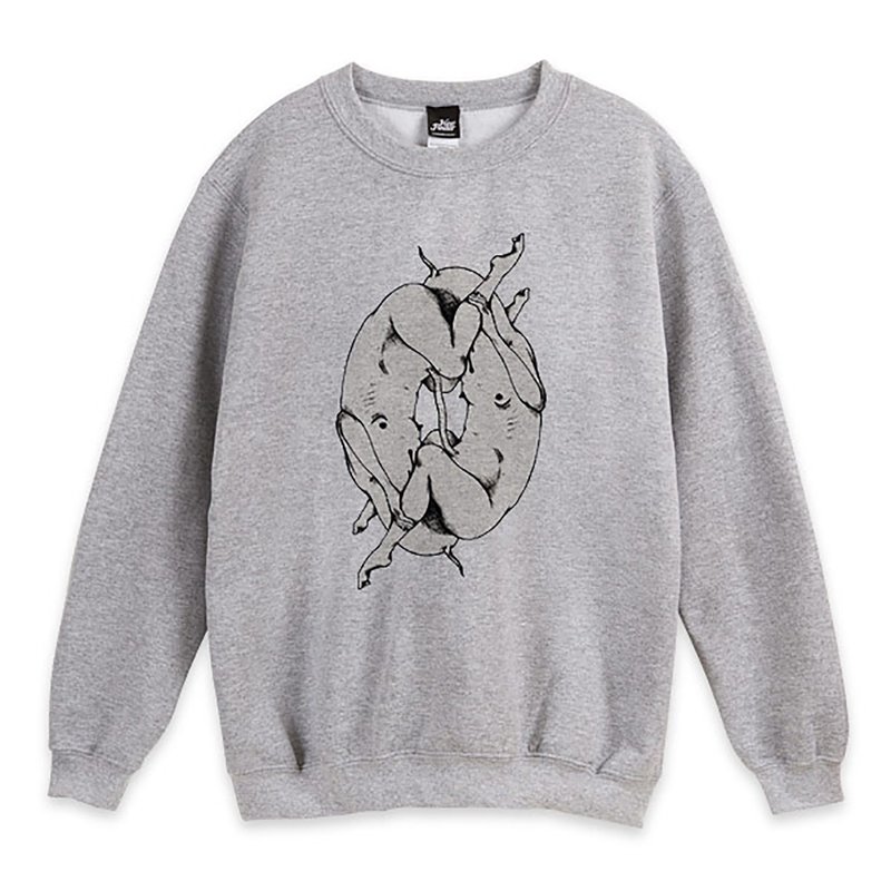 Symbiosis - dark gray Linen- neutral version University T - เสื้อยืดผู้ชาย - ผ้าฝ้าย/ผ้าลินิน สีเทา