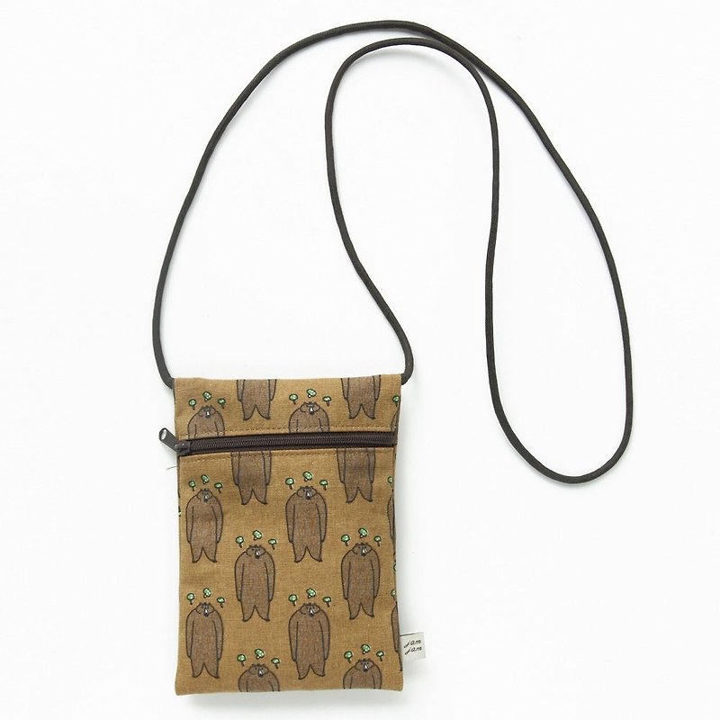 JAMJAM Outing Side Backpack - Gentleman Bear, LWK96056 - Messenger Bags & Sling Bags - Cotton & Hemp Brown