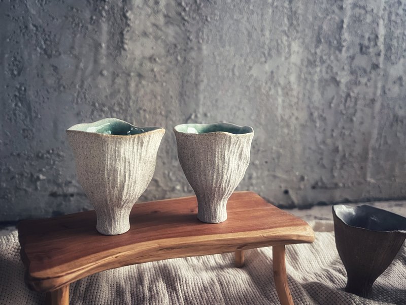 宴會盛放茶酒花杯・品茶杯・小酒杯・對杯  / 淺霧灰 / - 其他杯子 - 陶 灰色