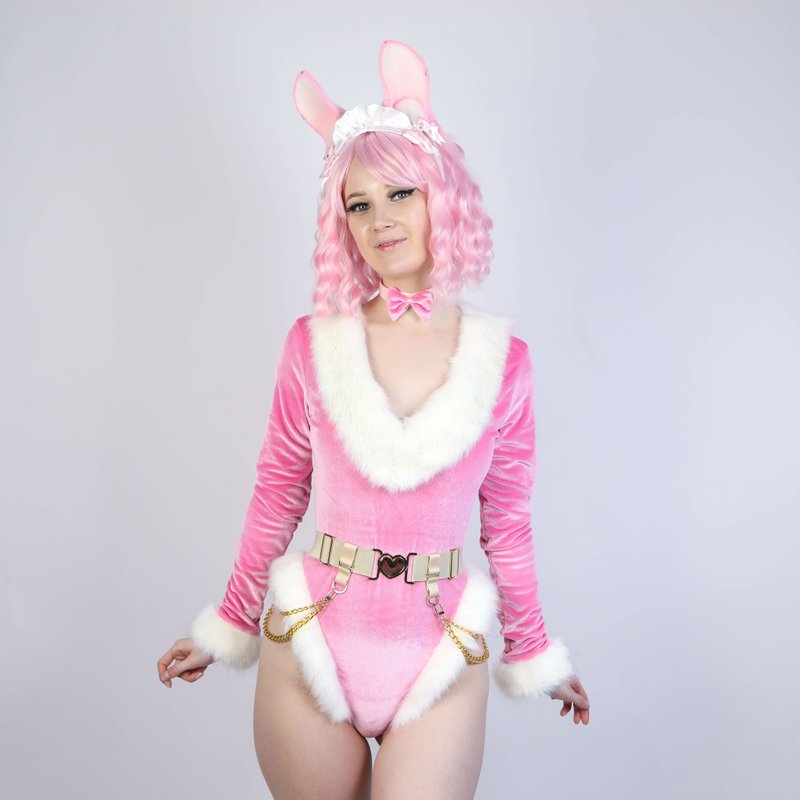 Bunny Playsuit Pink - 女內衣褲 - 其他材質 粉紅色