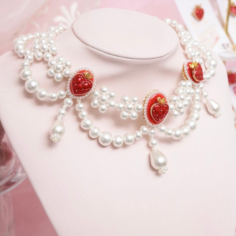 Red Strawberry Princess Choker - Chokers - Other Materials Red