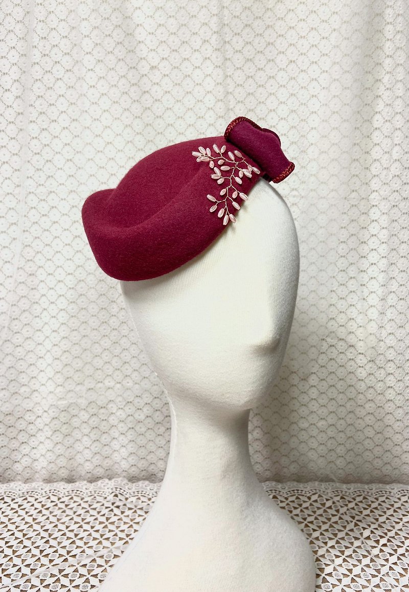 British Fascinator handmade hat - Prelude VI - หมวก - ขนแกะ 