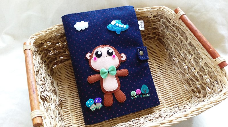 Non-woven ~ Mom. Baby Handbook ~ Little Monkey Series - ปกหนังสือ - เส้นใยสังเคราะห์ หลากหลายสี