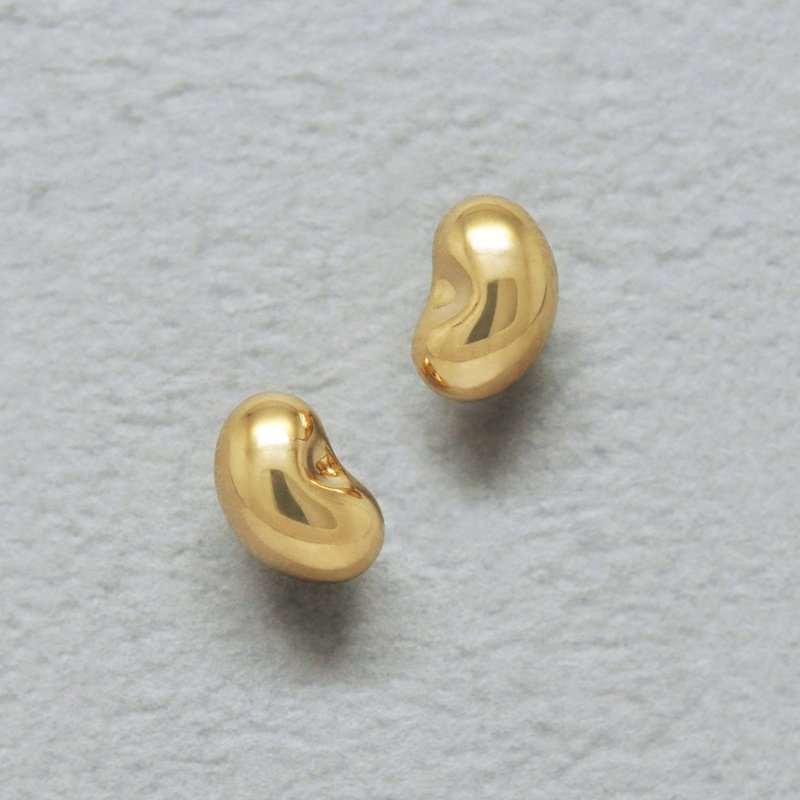 【Second Earrings】 18K 黃金豆豆耳環 - 耳環/耳夾/耳骨夾 - 貴金屬 