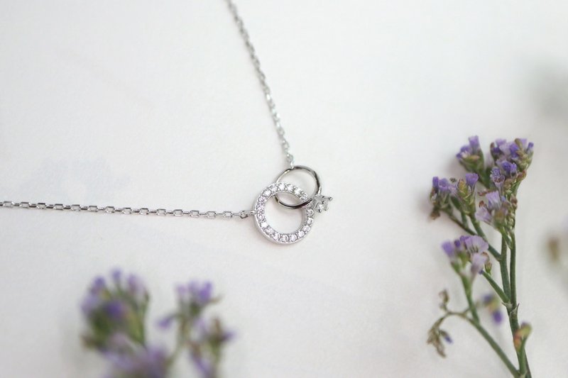 [Gift for Lovers] Vows. Diamond Ring Necklace Mother's Day Gift - สร้อยคอ - เงินแท้ สีเงิน