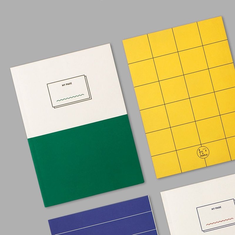 BNTP Big Artist Color Block Stripe A5 Notebook - Grass Green, BNP81635 - สมุดบันทึก/สมุดปฏิทิน - กระดาษ สีเขียว