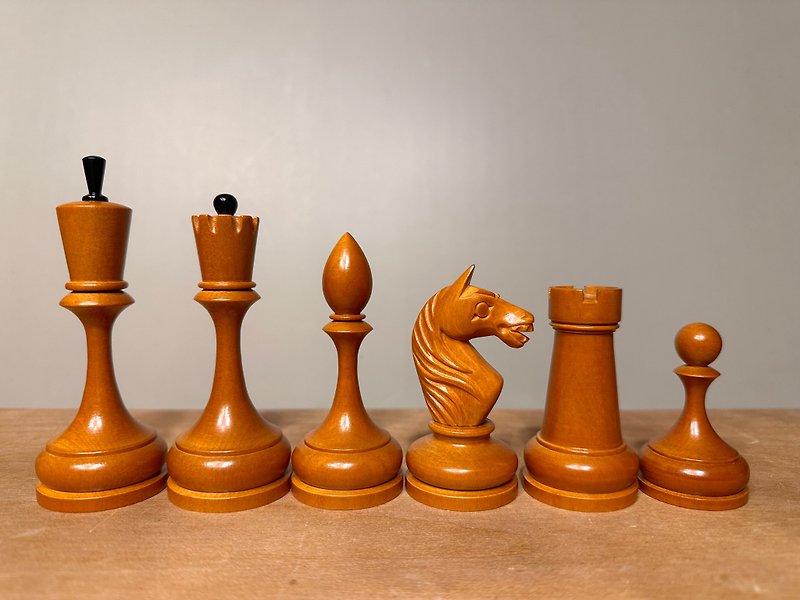 ソビエト/ロシアのチェスセット 1930-1935 (レプリカ) - ボードゲーム・玩具 - 木製 ブラック