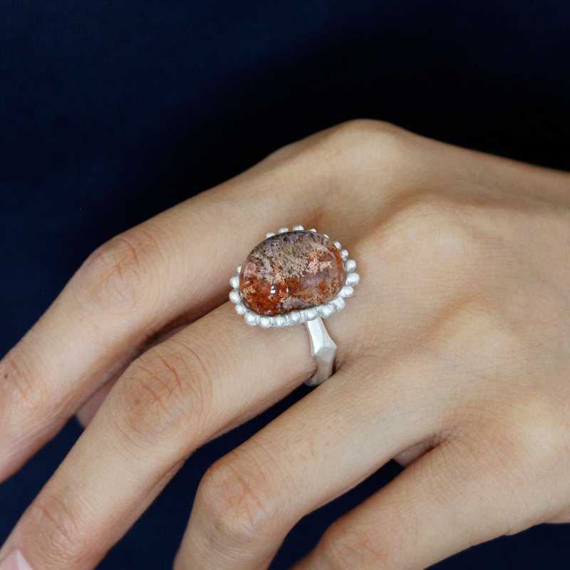 原創設計 純銀鑲嵌幽靈水晶開口戒指 - 戒指 - 純銀 多色