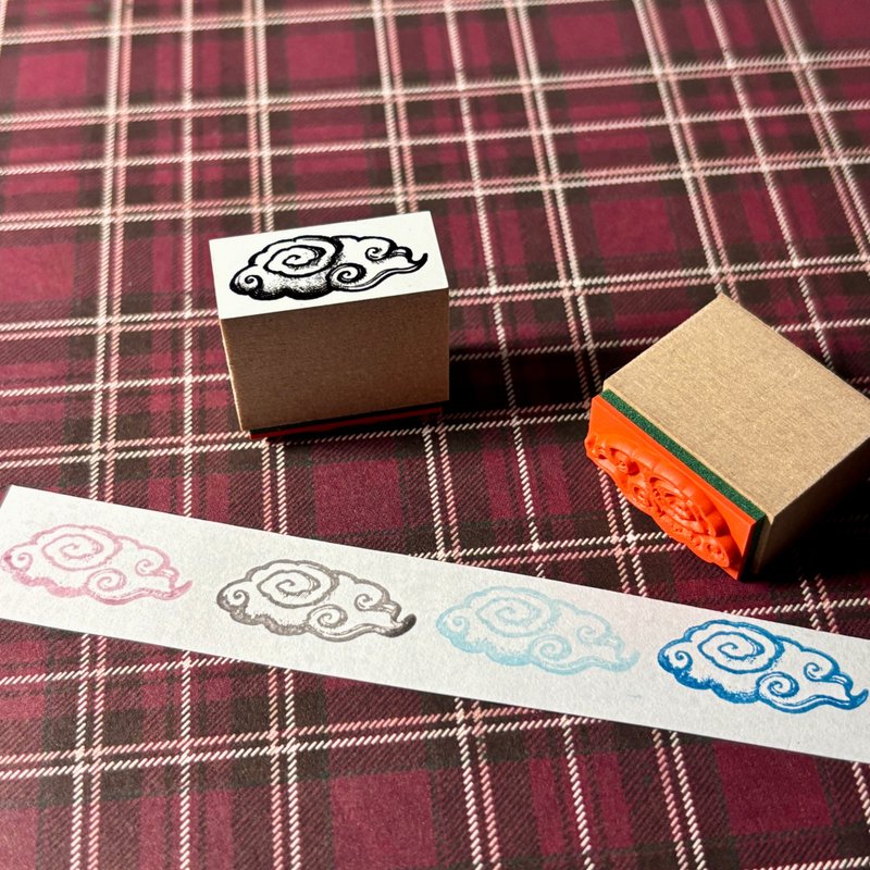 スタンプ-雲- - 印章/印台 - 木頭 卡其色
