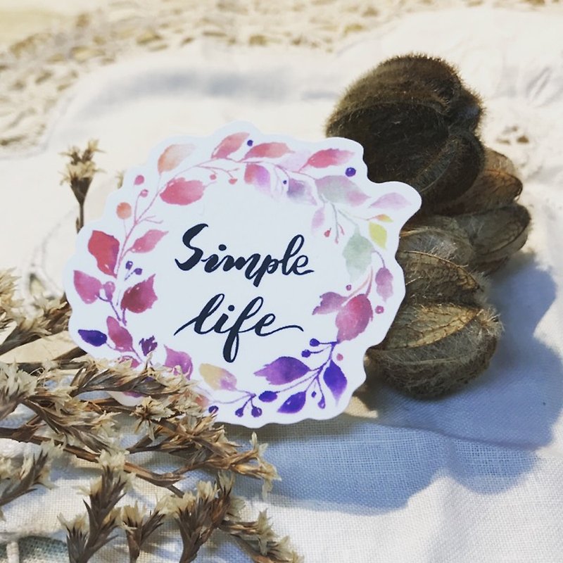 Color leaf sticker with handwritten swashes－simple life - Stickers - Paper Multicolor