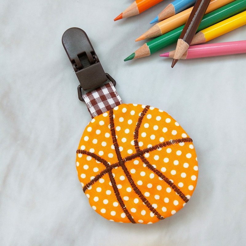 Slam Dunk - 6 colors available. Basketball-shaped safe charm bag (name can be embroidered) - Omamori - Cotton & Hemp Orange