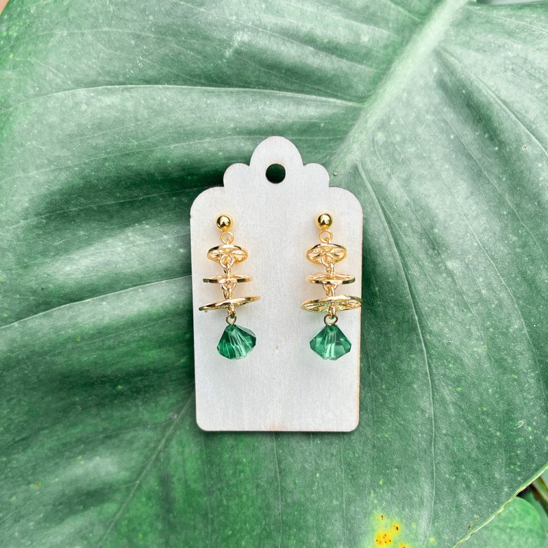 Duckweed - Moroccan Crystal Earrings 2023 Valentine's Day Gift - ต่างหู - คริสตัล สีเขียว