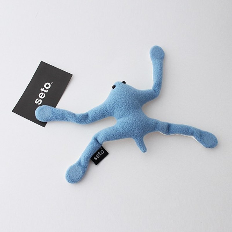 The gecko plush magnet　Water blue - Stuffed Dolls & Figurines - Polyester Blue