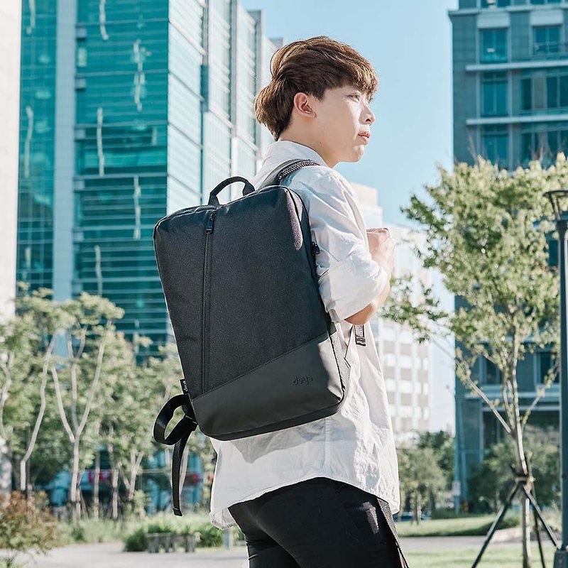 deya ECO SMART Recycled Environmentally Friendly Simple Laptop Bag - Backpacks - Polyester Black