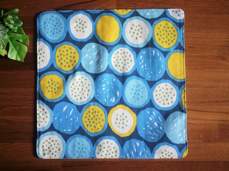 Japanese double gauze handkerchief = hand-painted wind = cactus fruit = blue - หน้ากาก - ผ้าฝ้าย/ผ้าลินิน สีน้ำเงิน