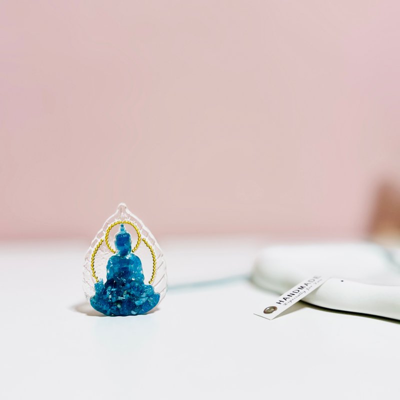 Medicine Buddha Necklace/Aogang Energy Tower/Pyramid/Lucky and Wealthy/Crystal Healing/Mother’s Day Gift - Necklaces - Semi-Precious Stones Blue