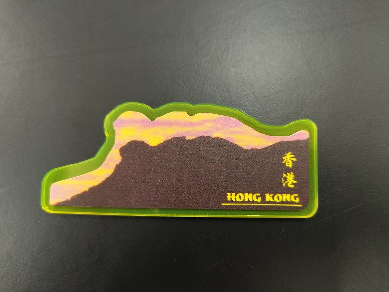 Sunset Lion Rock Magnet Sticker Bright Lemon Yellow - Magnets - Acrylic 