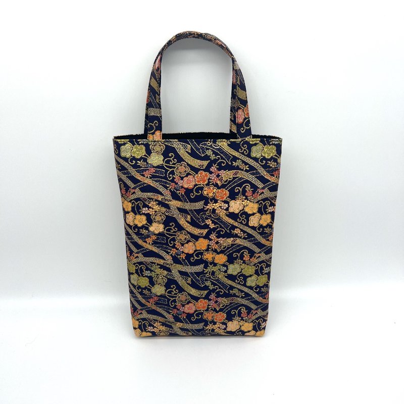 Japanese pattern handbag made from Nishijin-ori and brocade fabric - Handbags & Totes - Polyester Purple